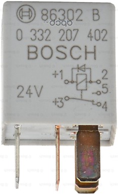 Реле мини BOSCH 10А 24В 5-ти контактное (с диодом)
