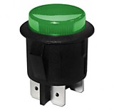 Переключатель кнопочный R13-541BL 12 V ON-OFF зелёный с подсветкой 
