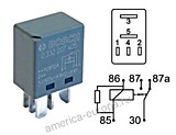 Реле мини BOSCH 10А 24В 5-ти контактное (с сопротивлением)