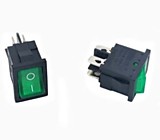 Кнопка 10А, 250 V, зеленая, с подсветкой