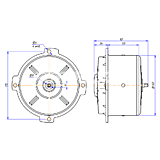 Электромотор осевой   (12V,  PULL,  160W, CF300 / CF305)