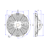 Вентилятор 11" (12V) 160W (всасывающий)